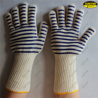 Aramid fiber heat resistant silicon BBQ gloves