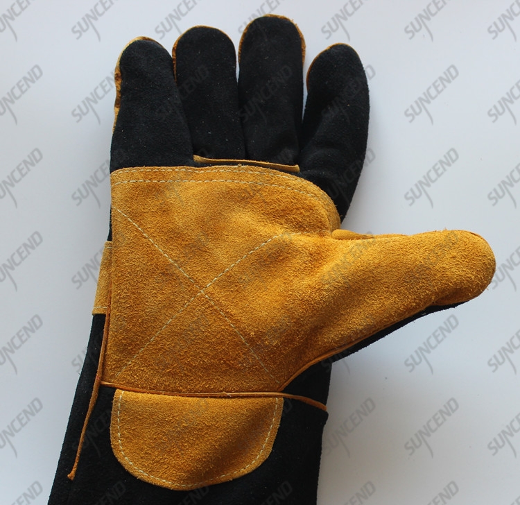 Heat-resisitant leather welding hand protection glove
