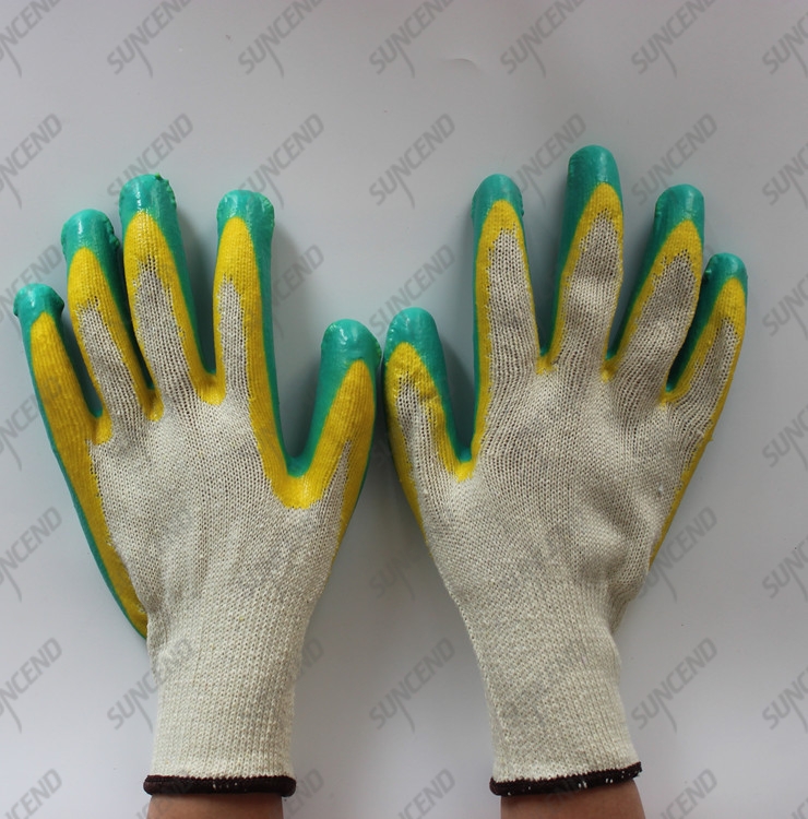 Double latex dipped cotton gloves