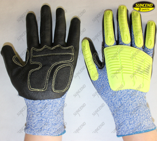 Cut level 5 anti impact safe heavy duty oil field gloves