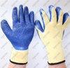 10 gauge polycotton guante de trabajo crinkle dark blue latex gloves