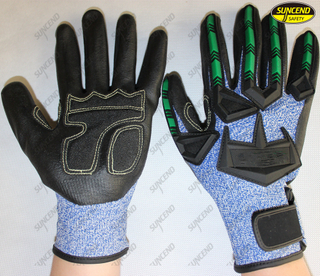 Industrial heavy duty impact oil field protection anti cut gloves