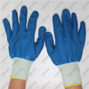 13 gauge polyester full coated blue corrugated latex gloves