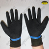 Nylon/polyester liner full latex coated palm strengthen sandy finish work gloves