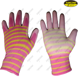 Industrial PU coated palm fit oil resistant glove