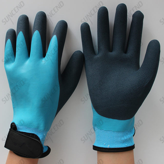 Nitrile Coated Sandy Finish Polyester/nylon Liner Work Gloves 