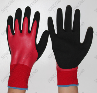 15 Gauge Polyester Seamless Knit Latex Fully Coated Work Glove 