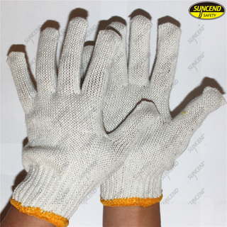 100% natural cotton knitted safety glove with competitive price