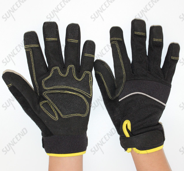 Men's High Abrasion Synthetic Leather Palm Tactical Gloves 