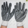 Polyester liner nitrile fully coated smooth finish safety work gloves