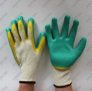 Double latex dipped cotton gloves