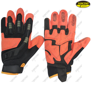 Custom industrial machinery work anti slip hand protective mechanic gloves