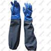 28 inch Long Sleeve Blue Sandy PVC Rubber Slurry Chemical Gloves Gauntlet