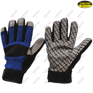 Industry silicone coated palm anti slip hand protective impact safety mechanic g