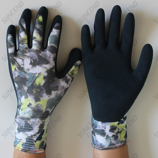 Latex Coated Sandy Finish Work Gloves With Nylon/polyester Liner