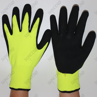 Acrylic Terry Liner Latex Palm Coated Sandy Finish Work Gloves