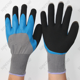  Labor Insurance Gloves Semi-dipped Latex Foam Work Protective Gloves Non-slip Wear-resistant 