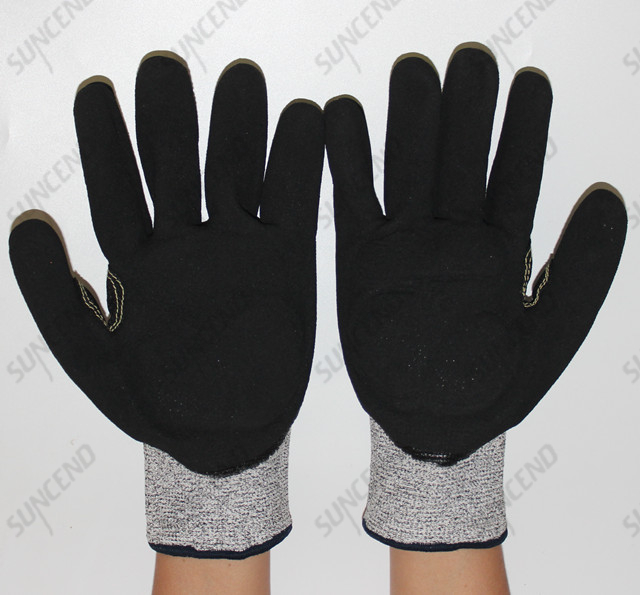 13 Gauge HPPE Liner with TPR Back Knit Safety Gloves for Cut Resistant And Impact Resistant