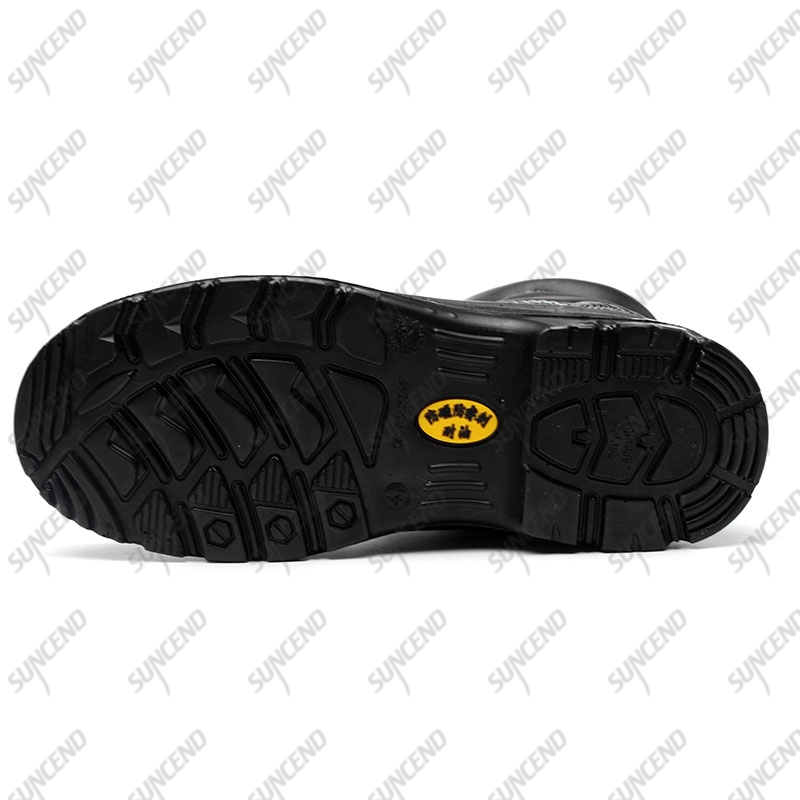 Middle cut genuine leather dual PU sole OEM brand safety shoes