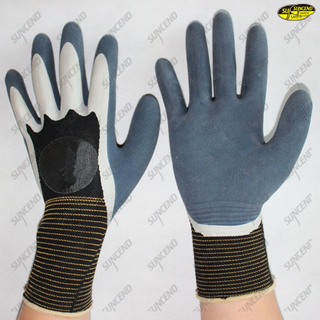 Foam double dipped polyester liner gloves