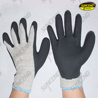Plam and thumb nitrile coated sandy finish work gloves 