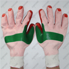 Double slice back palm piece natural rubber laminated coat work glove