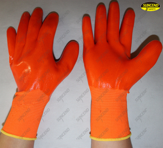 Chemical resistant pvc full coated safety working gloves