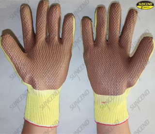 Grain rubber coated safety working machinist gloves
