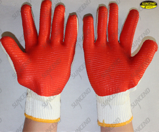 Industrial safety working rubber palm coated gloves
