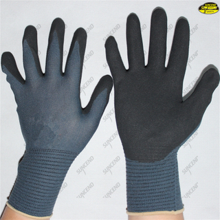 High visible sandy nitrile coated work gloves