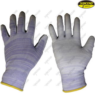 Wear resistant seamless PU coated gloves for inspection