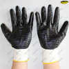 Open back smooth nitrile polyester liner industrial gloves