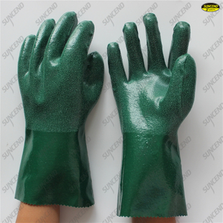100% thick cotton liner rough anti slip nitrile double coated gloves