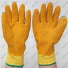13g polyester 3/4 coated gristle yellow crinkle latex dipped gloves