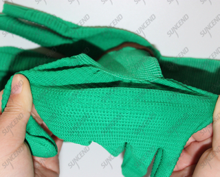 Women garden work safety green polyester gloves