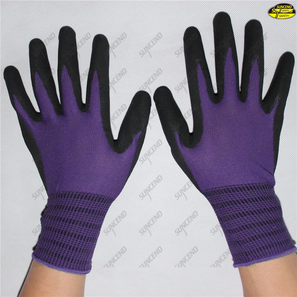 Wholesale sandy nitrile palm dipped industrial working gloves