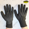 Black sandy nitrile 3/4 coated jersey liner work gloves 