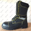 High cut black side zipper work boots steel toe leather upper safety shoes