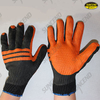 Orange bands back rubber palm coated gloves