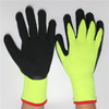 High visible green acrylic with terry palm coated black foam latex gloves