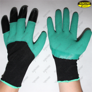 Protective Unisex Garden Digging Gloves with 4 ABS Devil Claws