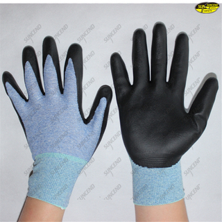 Micro foam black nitrile coated gloves for light industry