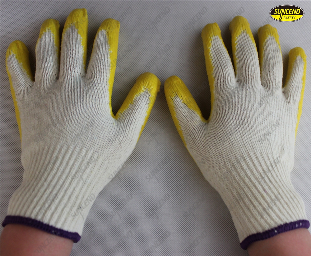 Yarn knitting smooth latex dipped smooth finish working gloves