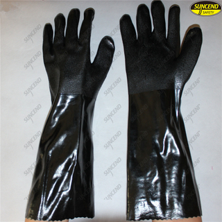 Colorful PVC sandy double dipped fully coated working glov