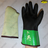 Long cuff warmly working sandy hands PVC coated gloves