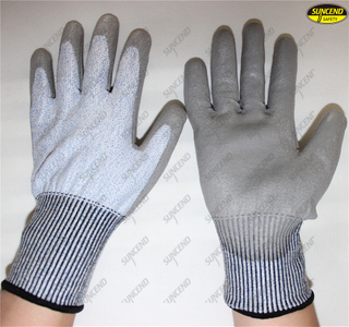 Anti cut hand protection PU coated working out gloves