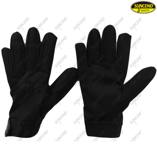 Synthetic leather rough palm anti slip industrial safety working mechanics glove
