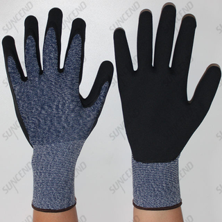 Sandy Nitrile Coated High Elastic Wire Liner Work Gloves