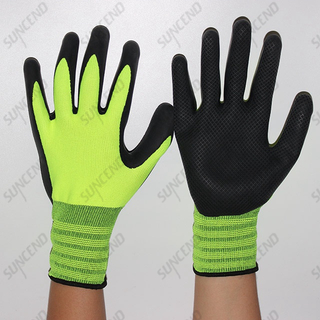 Embossing Nitrile Coated Diamong Grain Work Gloves