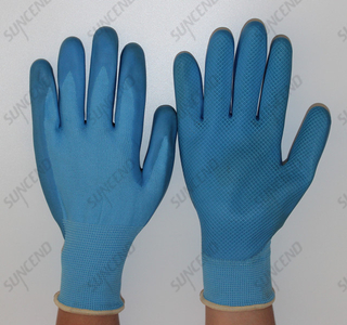 SUNCEND Breathable/Comfortable NBR Palm Coated Gloves with Embossed Texture